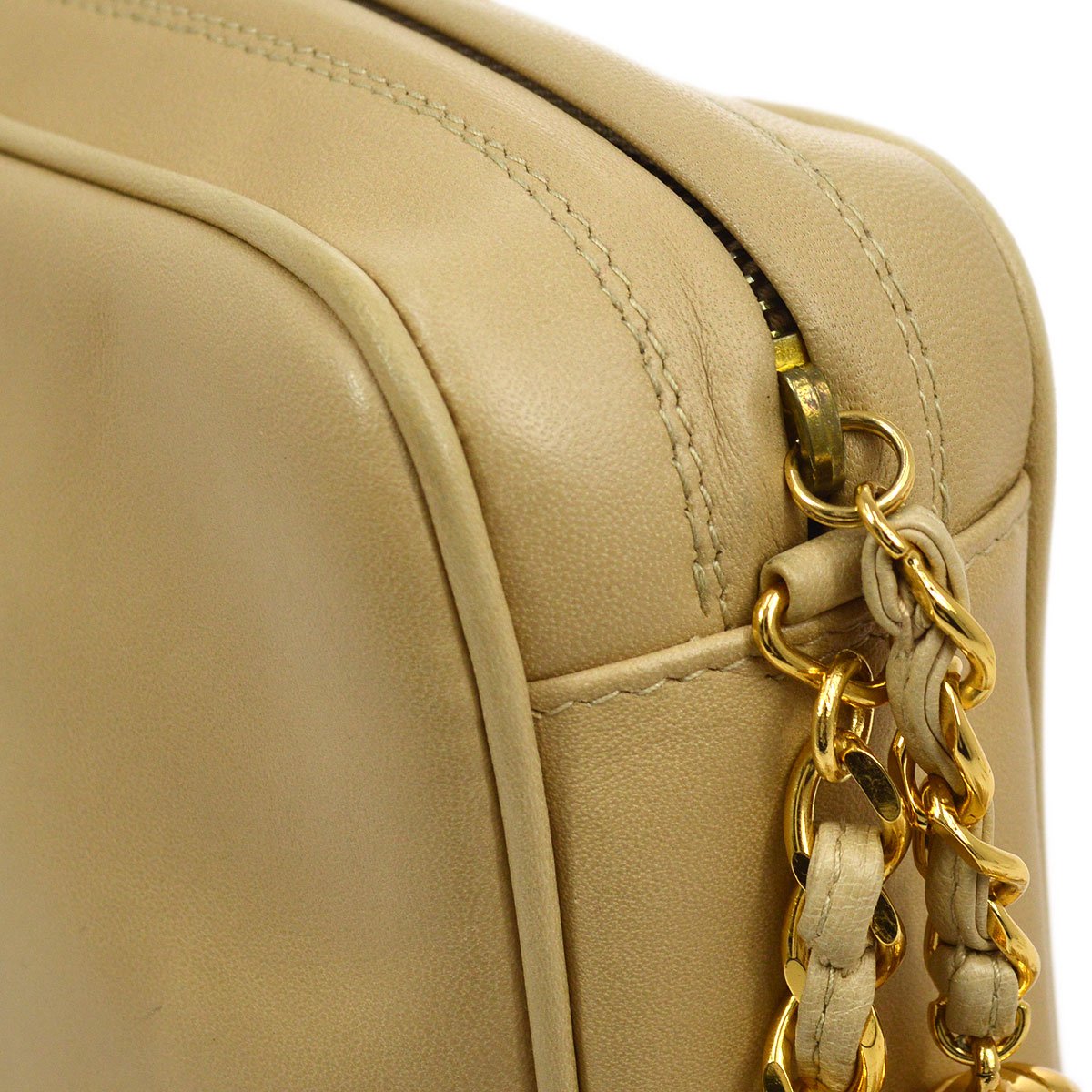 CHANEL 1994-1996 Triple CC Camera Bag Small Beige Lambskin