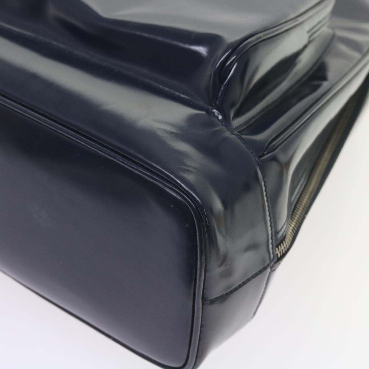 GUCCI Bamboo Body Bag Patent leather Navy ar10595B
