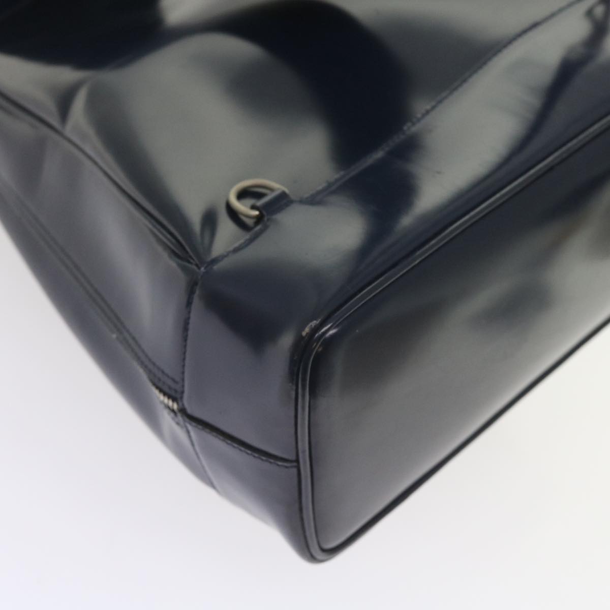 GUCCI Bamboo Body Bag Patent leather Navy ar10595B