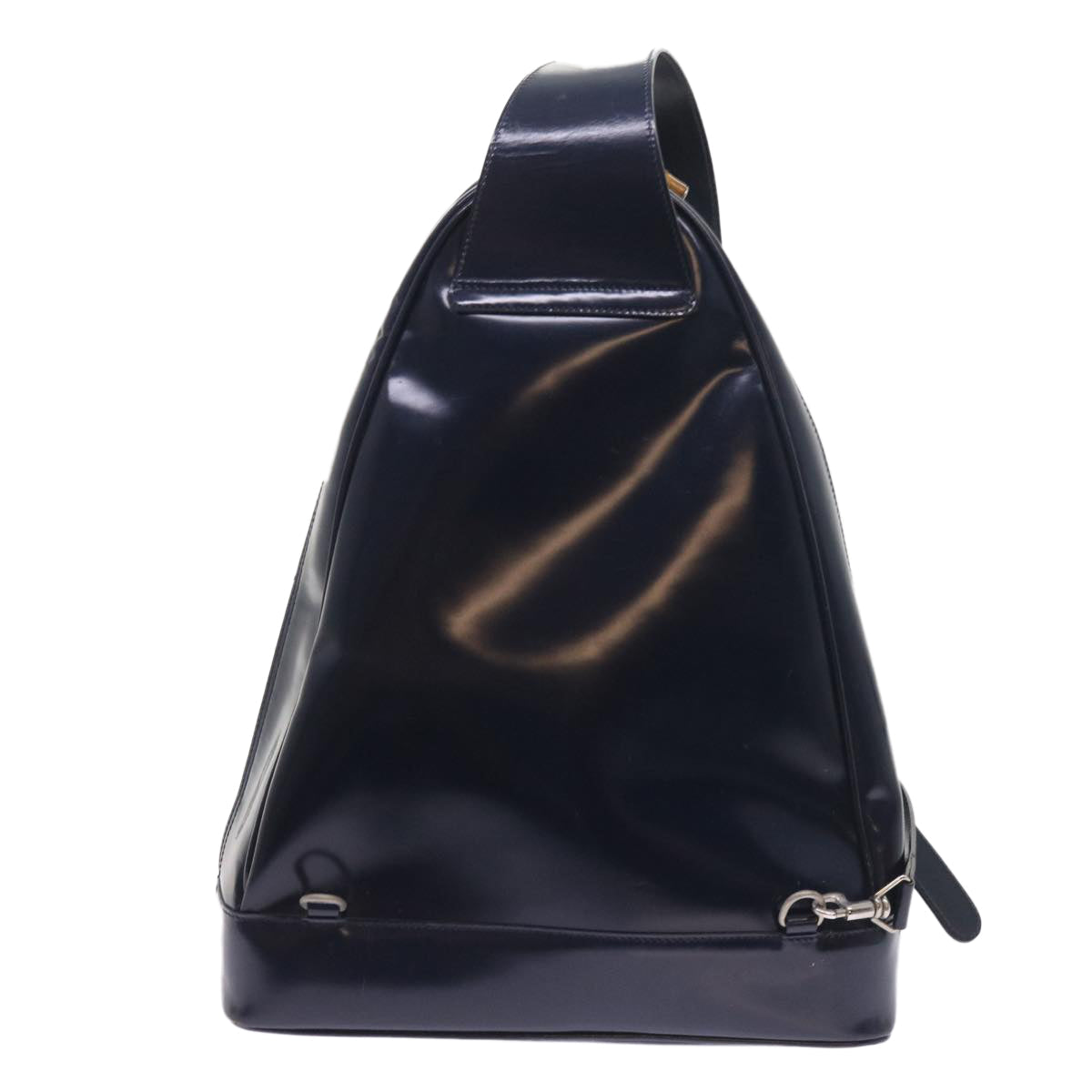 GUCCI Bamboo Body Bag Patent leather Navy ar10595B