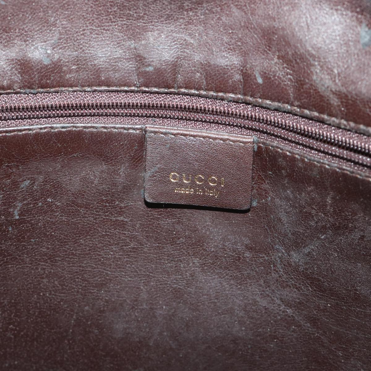 GUCCI Bamboo Shoulder Bag Leather Brown ar10677