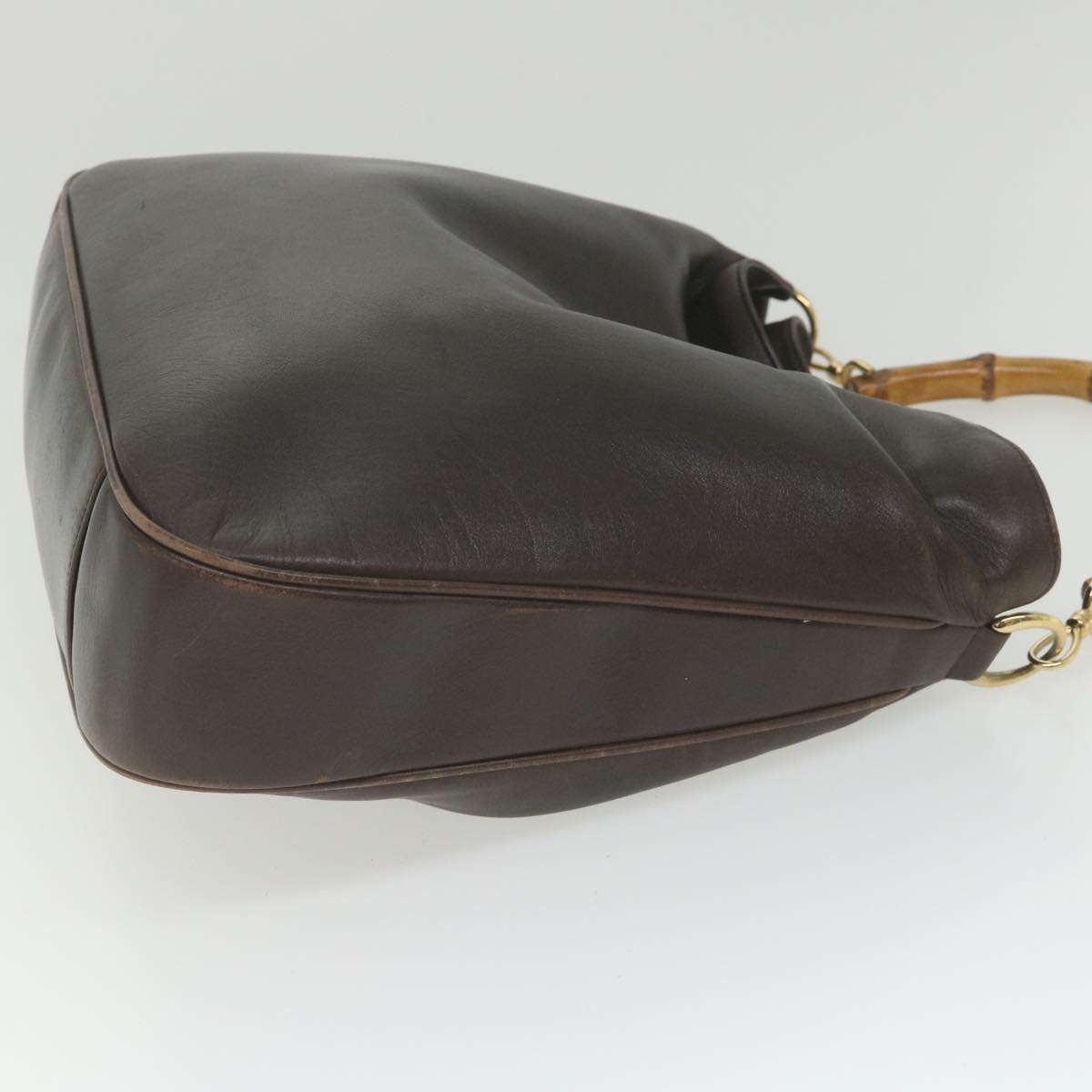 GUCCI Bamboo Shoulder Bag Leather Brown ar10677