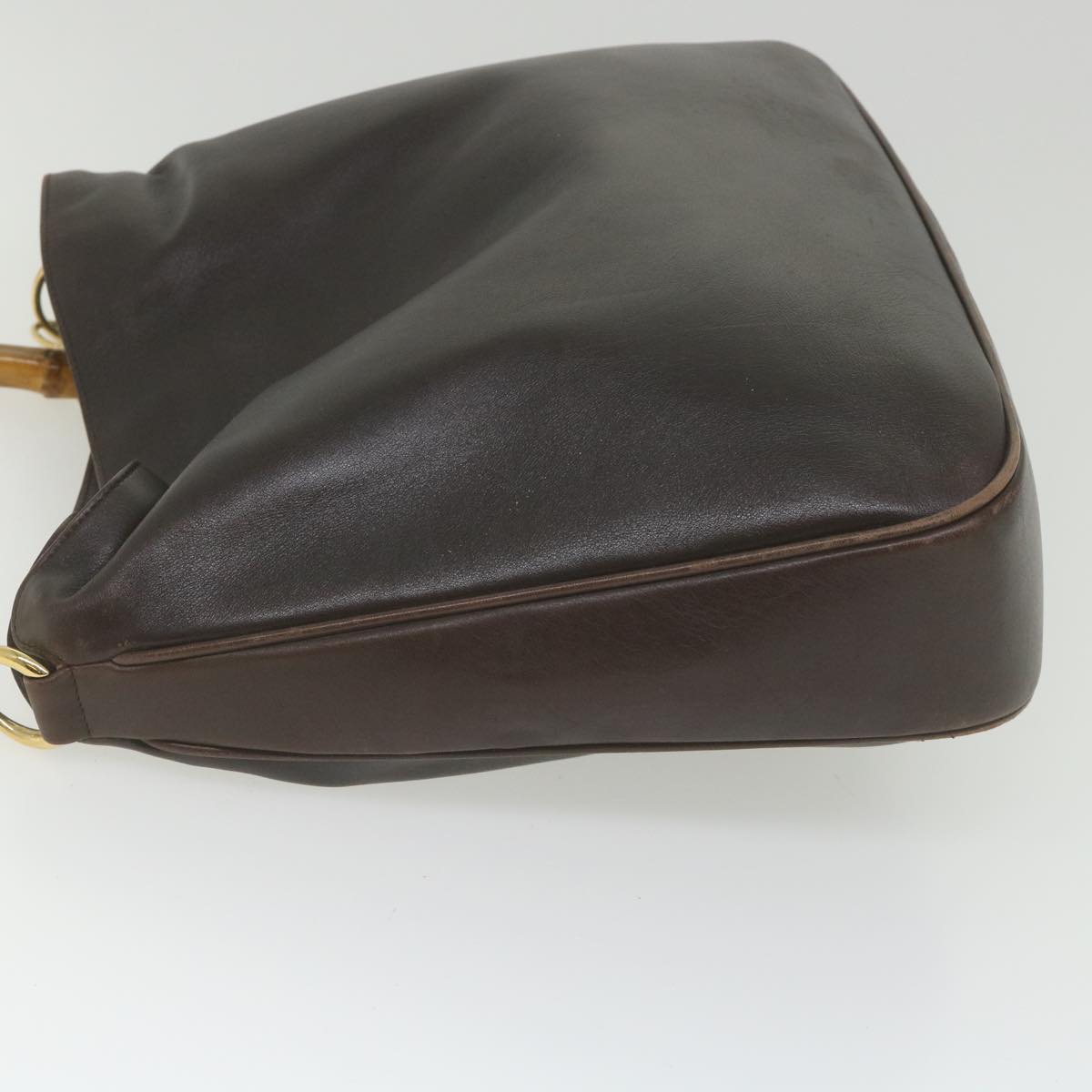 GUCCI Bamboo Shoulder Bag Leather Brown ar10677