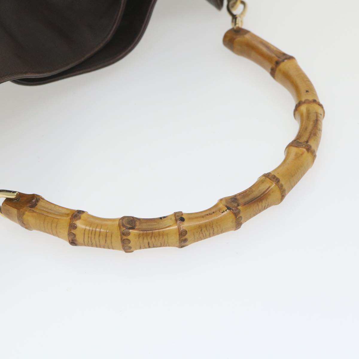 GUCCI Bamboo Shoulder Bag Leather Brown ar10677