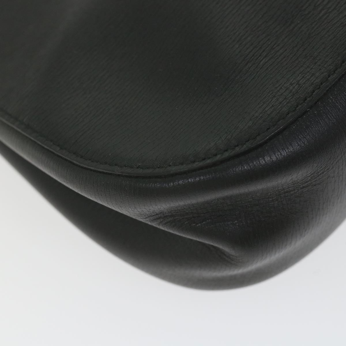 GUCCI Bamboo Shoulder Bag Leather Black ar10691