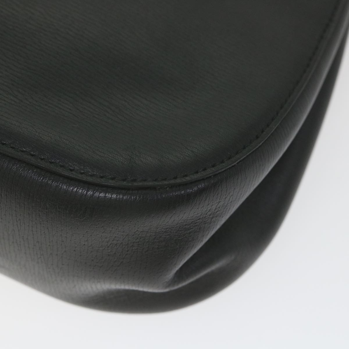 GUCCI Bamboo Shoulder Bag Leather Black ar10691