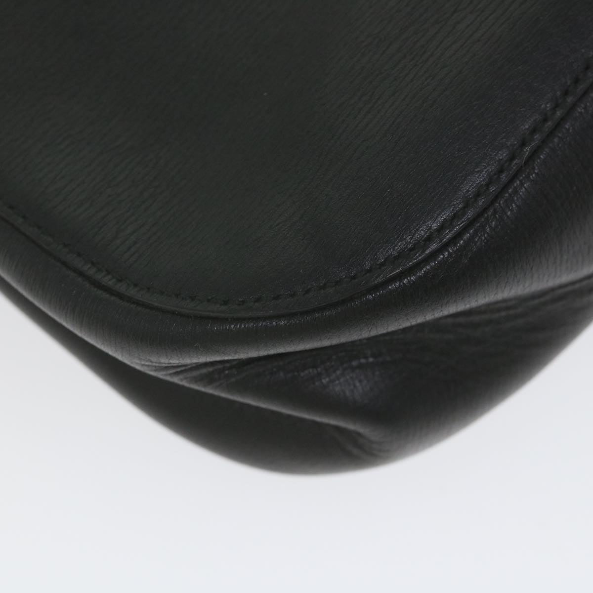 GUCCI Bamboo Shoulder Bag Leather Black ar10691