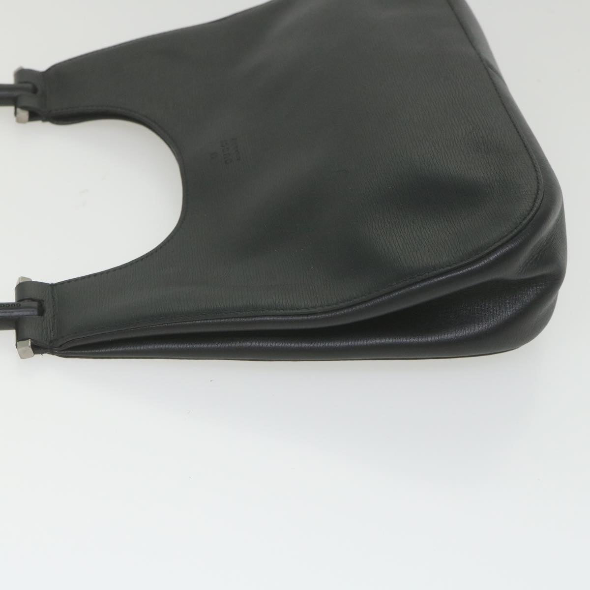 GUCCI Bamboo Shoulder Bag Leather Black ar10691
