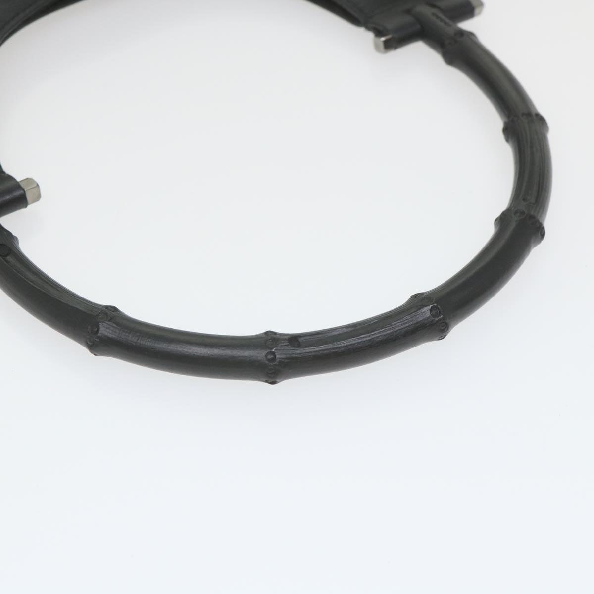 GUCCI Bamboo Shoulder Bag Leather Black ar10691