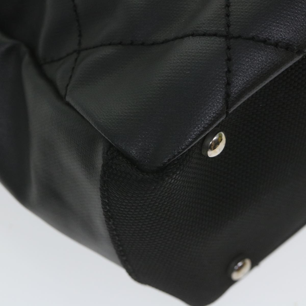 CHANEL Paris Biarritz Tote PM Tote Bag Coated Canvas Black CC ar10719