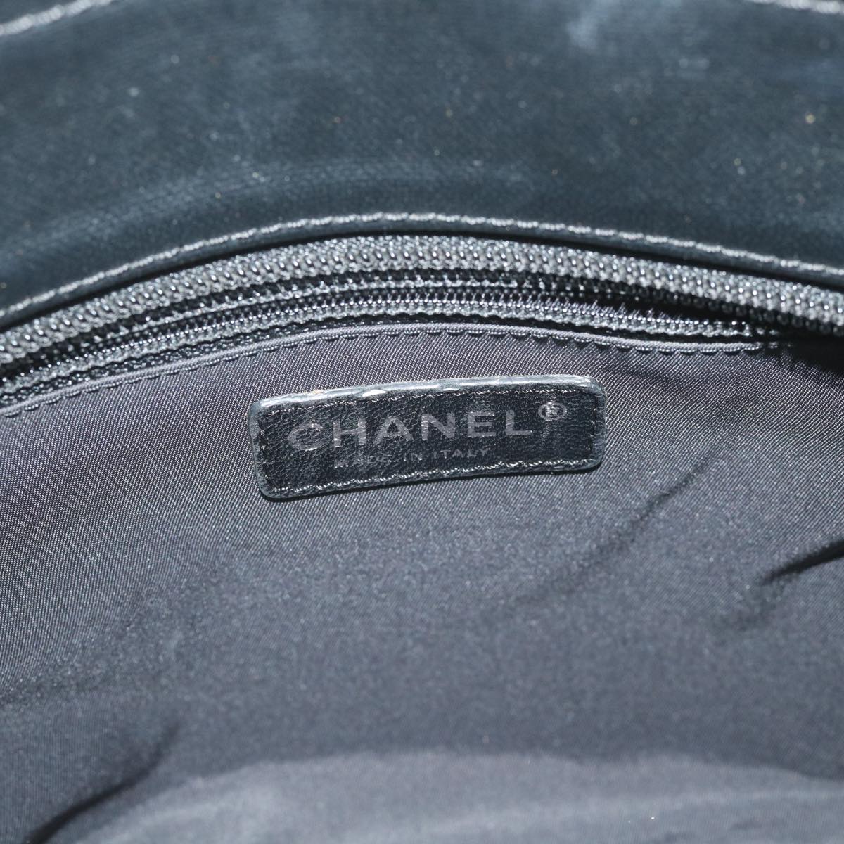 CHANEL Paris Biarritz Tote PM Tote Bag Coated Canvas Black CC ar10719