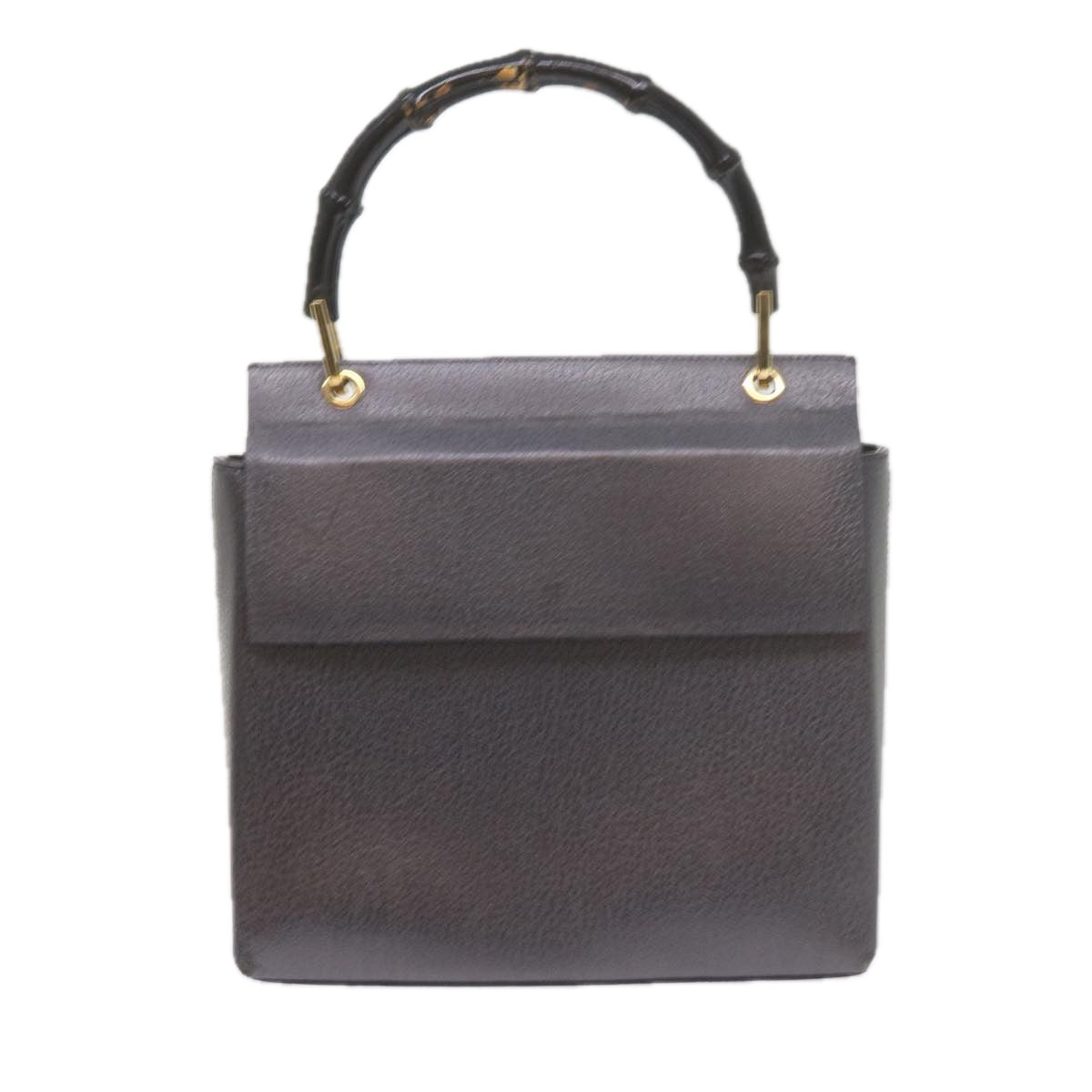 GUCCI Bamboo Hand Bag Leather Gray 001 3444 1887 ar10952B