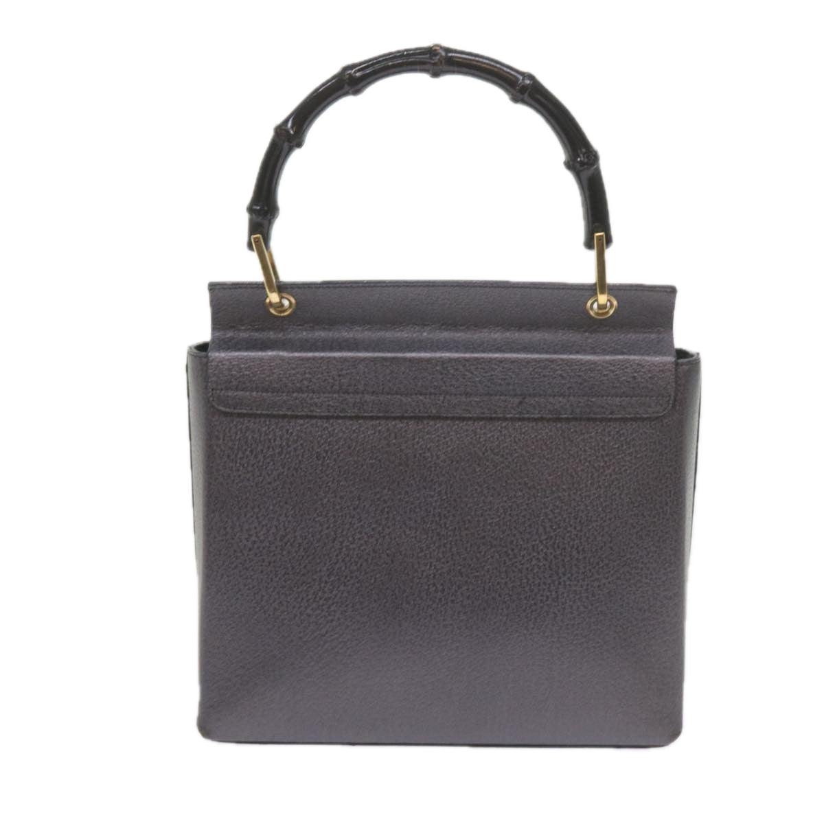 GUCCI Bamboo Hand Bag Leather Gray 001 3444 1887 ar10952B