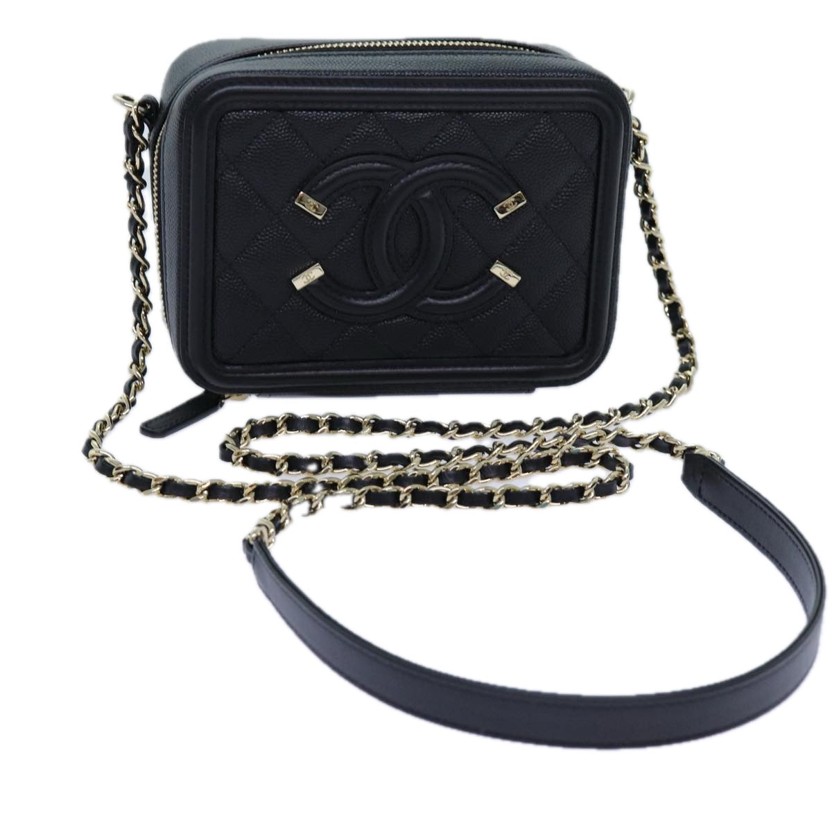 CHANEL Chain CC Figly Mini Bag Caviar Skin Black A84452 CC ar11762A