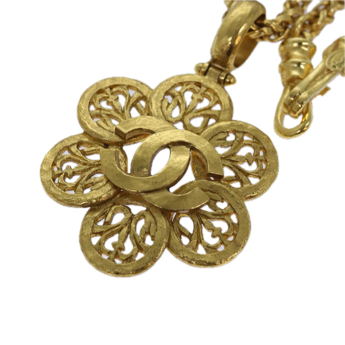 CHANEL COCO Mark Necklace metal Gold CC ar12350