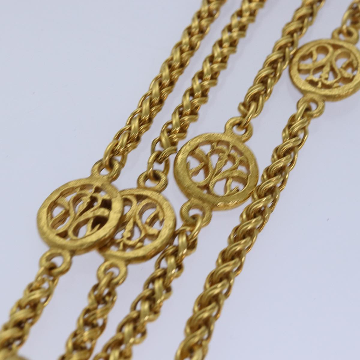 CHANEL COCO Mark Necklace metal Gold CC ar12350