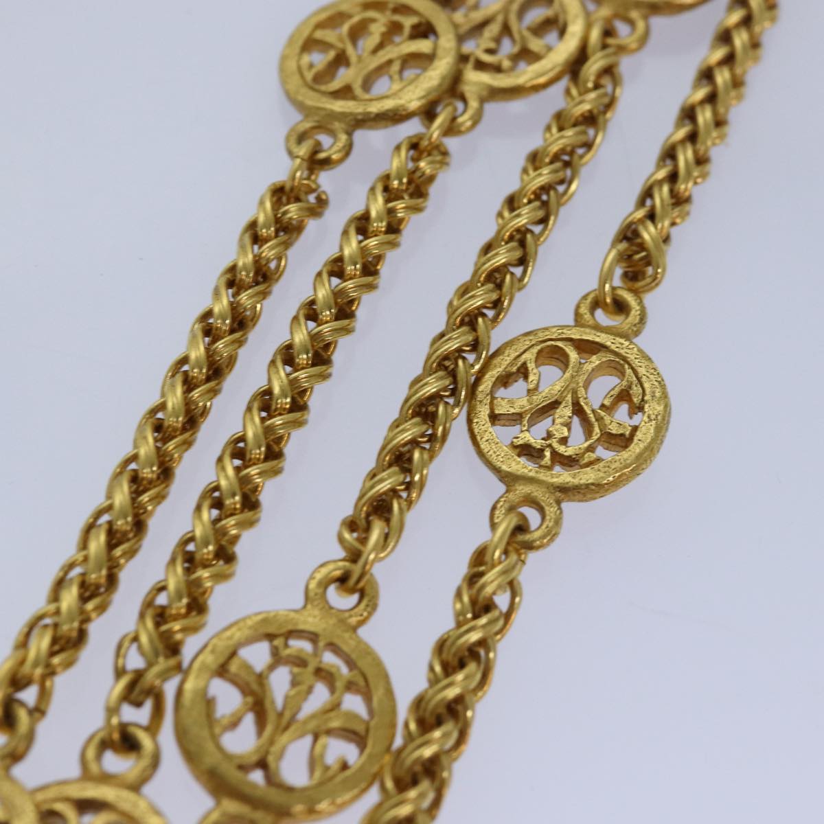 CHANEL COCO Mark Necklace metal Gold CC ar12350