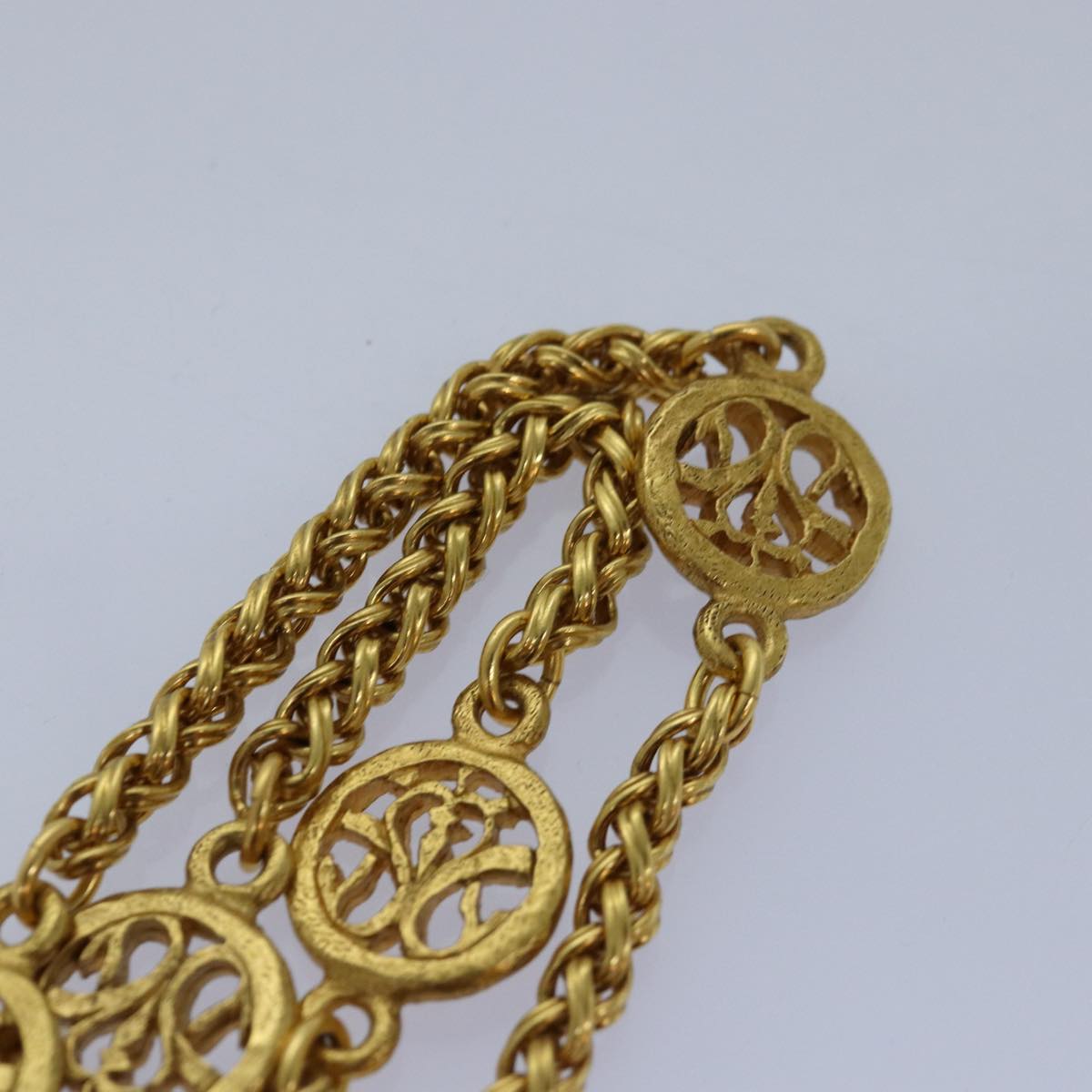 CHANEL COCO Mark Necklace metal Gold CC ar12350