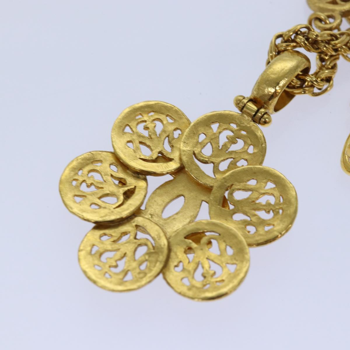 CHANEL COCO Mark Necklace metal Gold CC ar12350