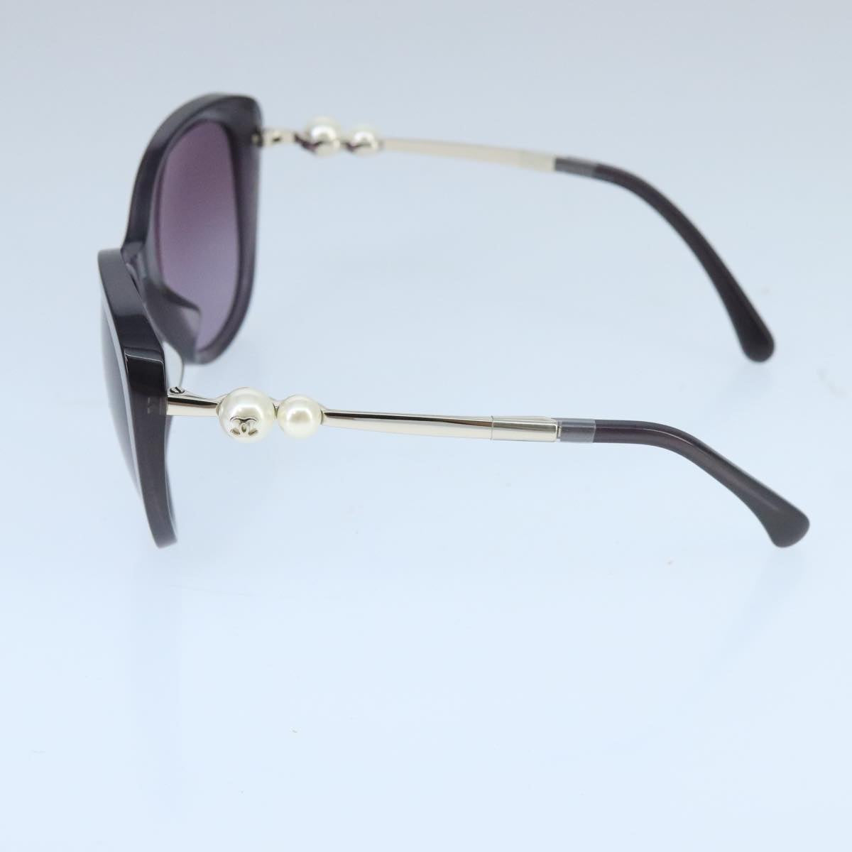 CHANEL Pearl Sunglasses plastic Purple CC ar12914