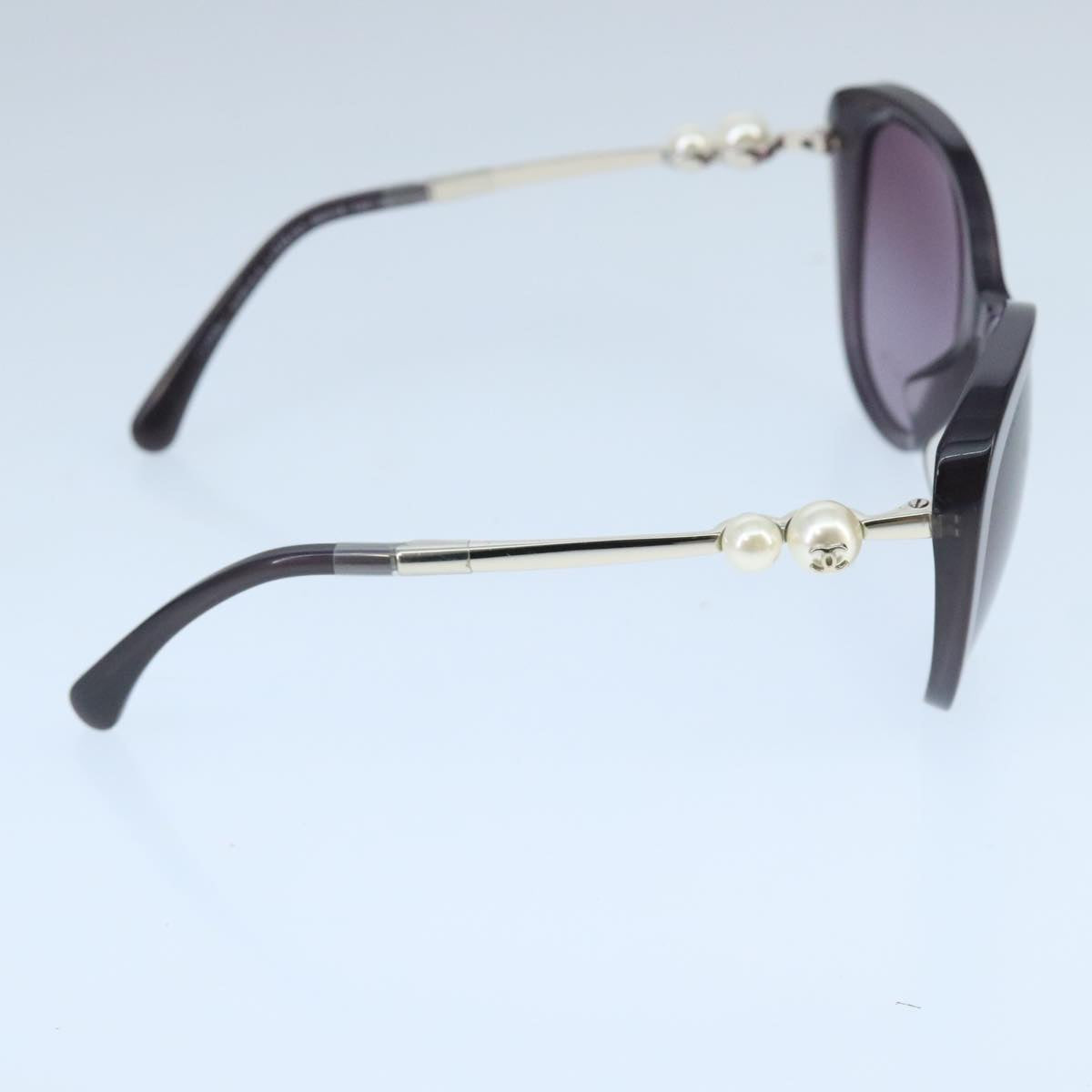 CHANEL Pearl Sunglasses plastic Purple CC ar12914