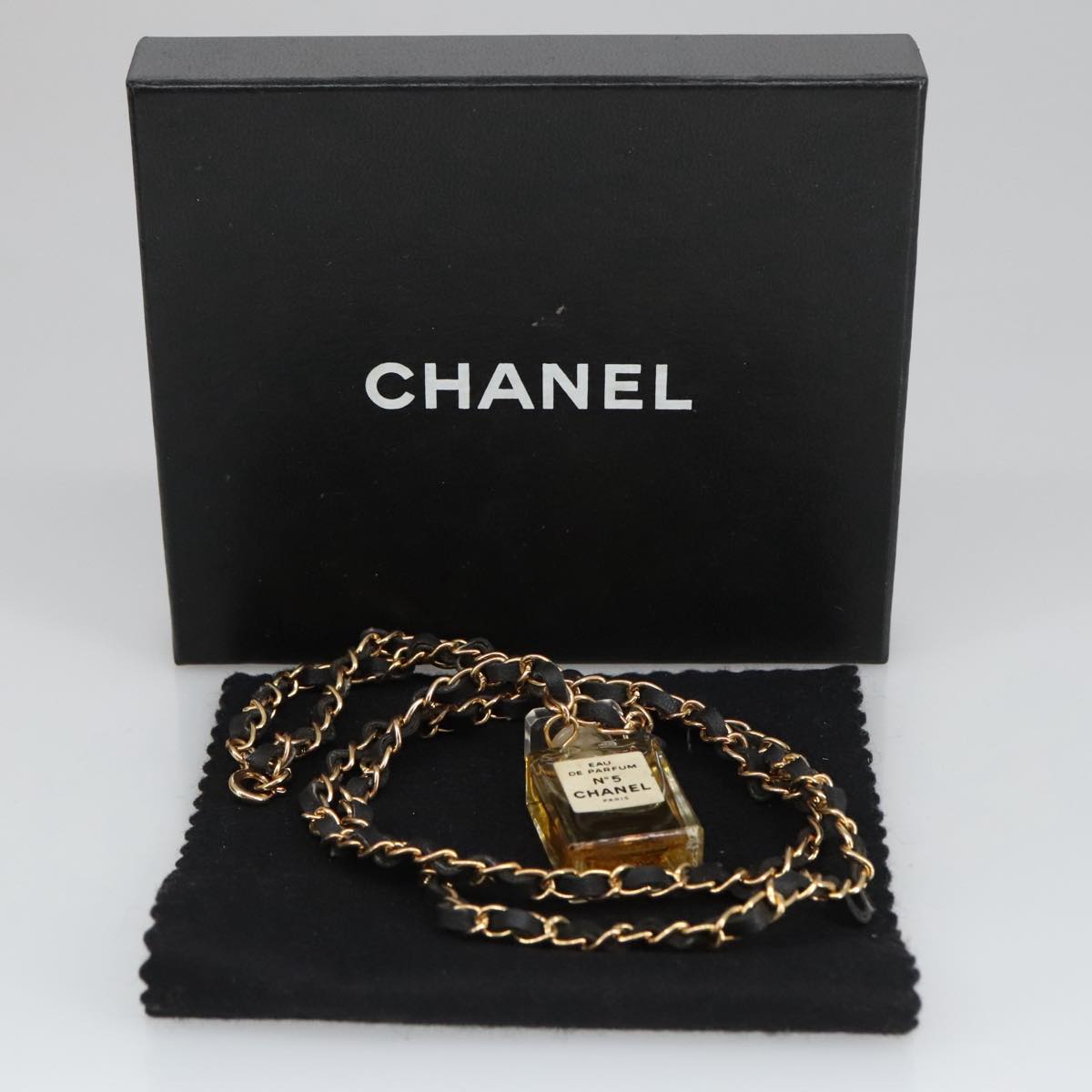 CHANEL Perfume Necklace metal Gold CC ar12966