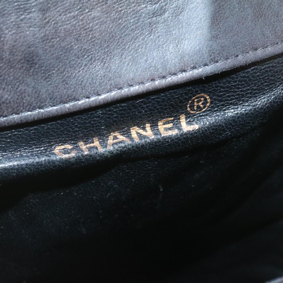 CHANEL Matelasse Backpack Leather Black Gold Tone CC ar4662A