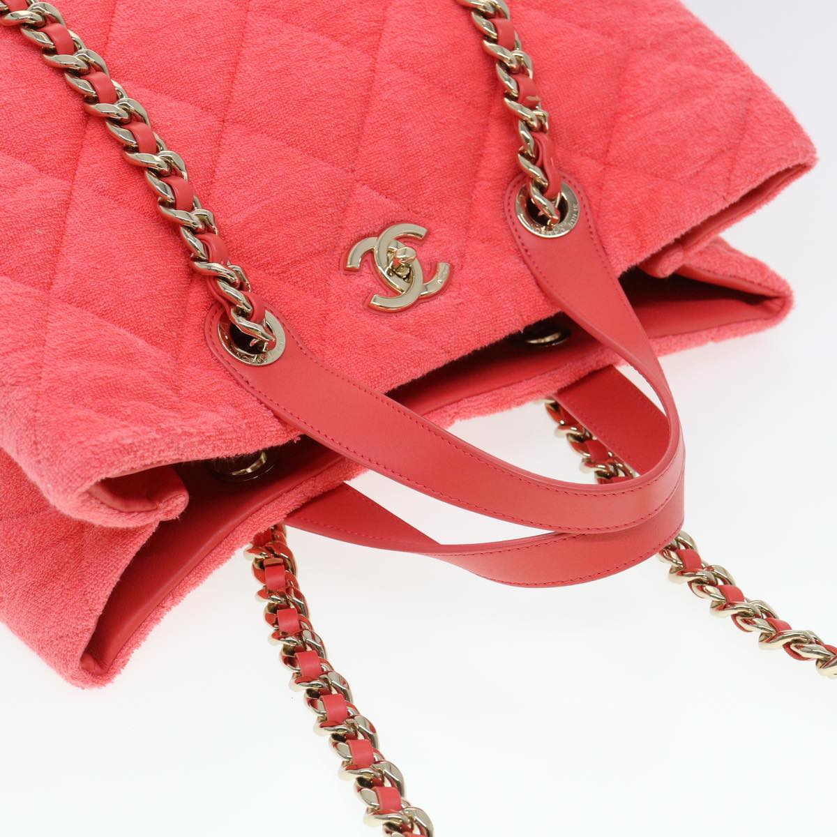 CHANEL Chain Hand Bag Pile 2way Pink CC ar9158SA