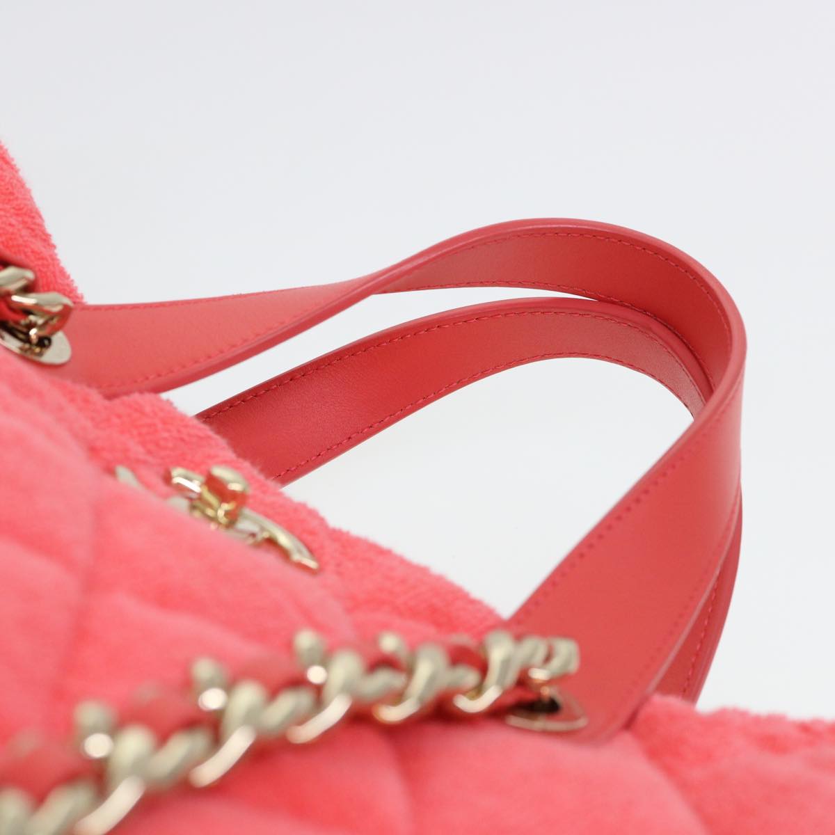 CHANEL Chain Hand Bag Pile 2way Pink CC ar9158SA