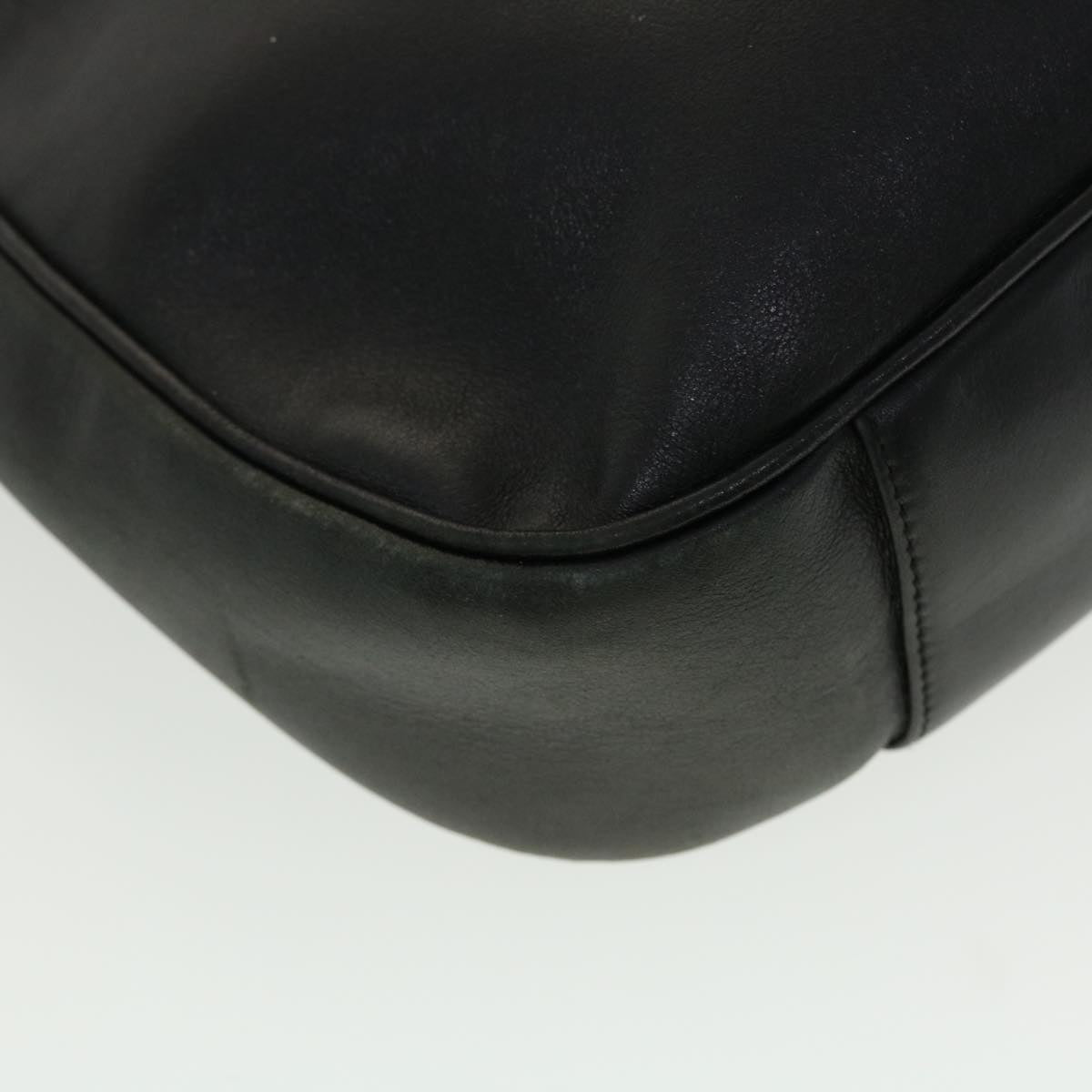 GUCCI Bamboo Hand Bag Leather 2way Black 001.0166.1577 ar9614