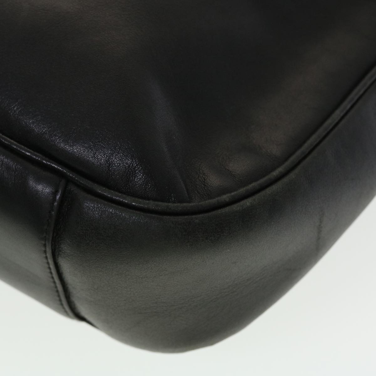 GUCCI Bamboo Hand Bag Leather 2way Black 001.0166.1577 ar9614