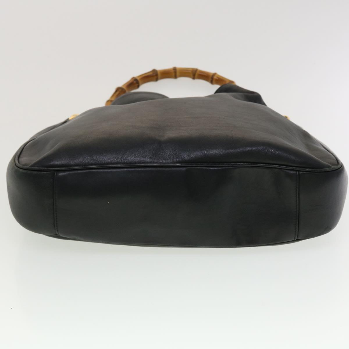 GUCCI Bamboo Hand Bag Leather 2way Black 001.0166.1577 ar9614