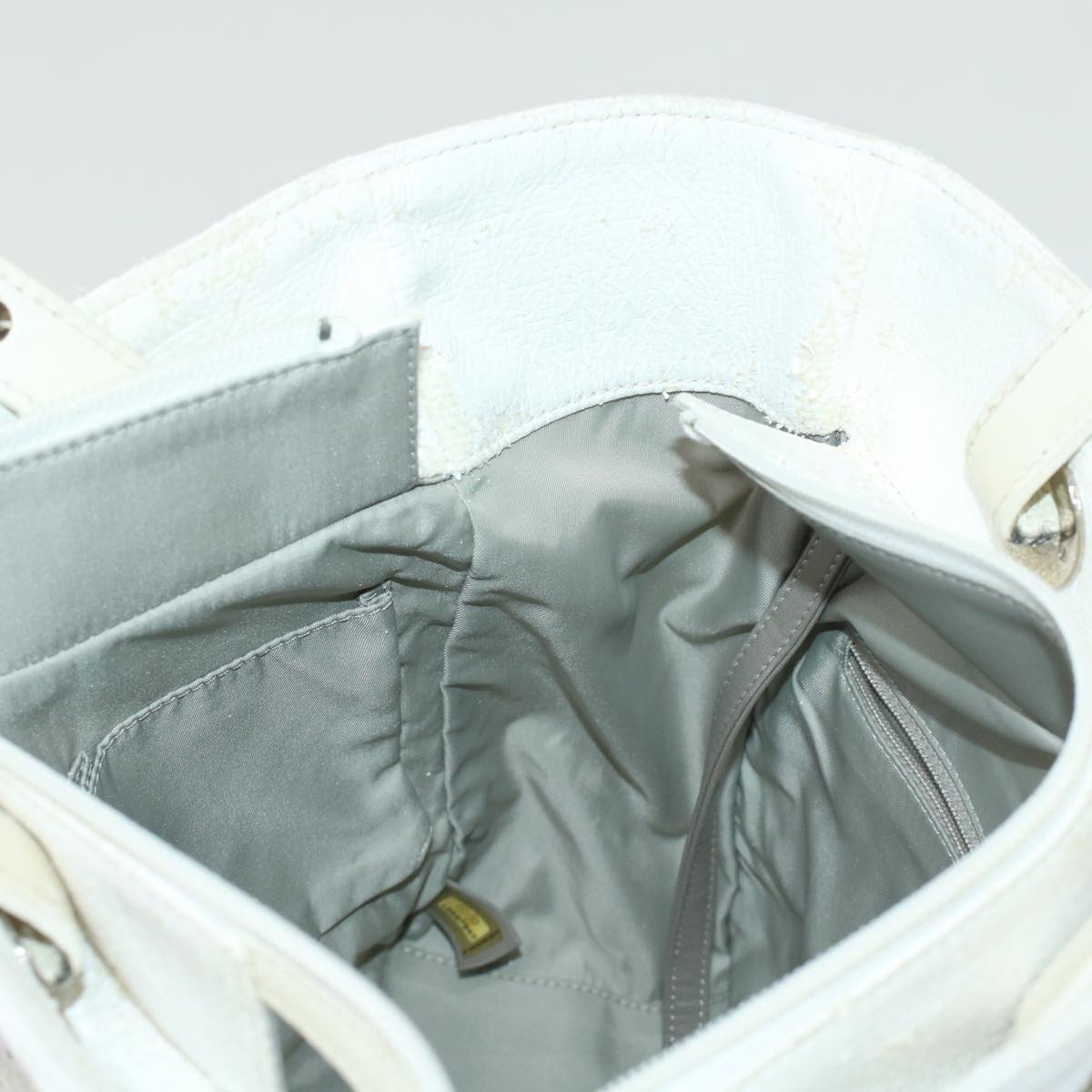 CHANEL Shoulder Bag Coated Canvas White CC ar9716