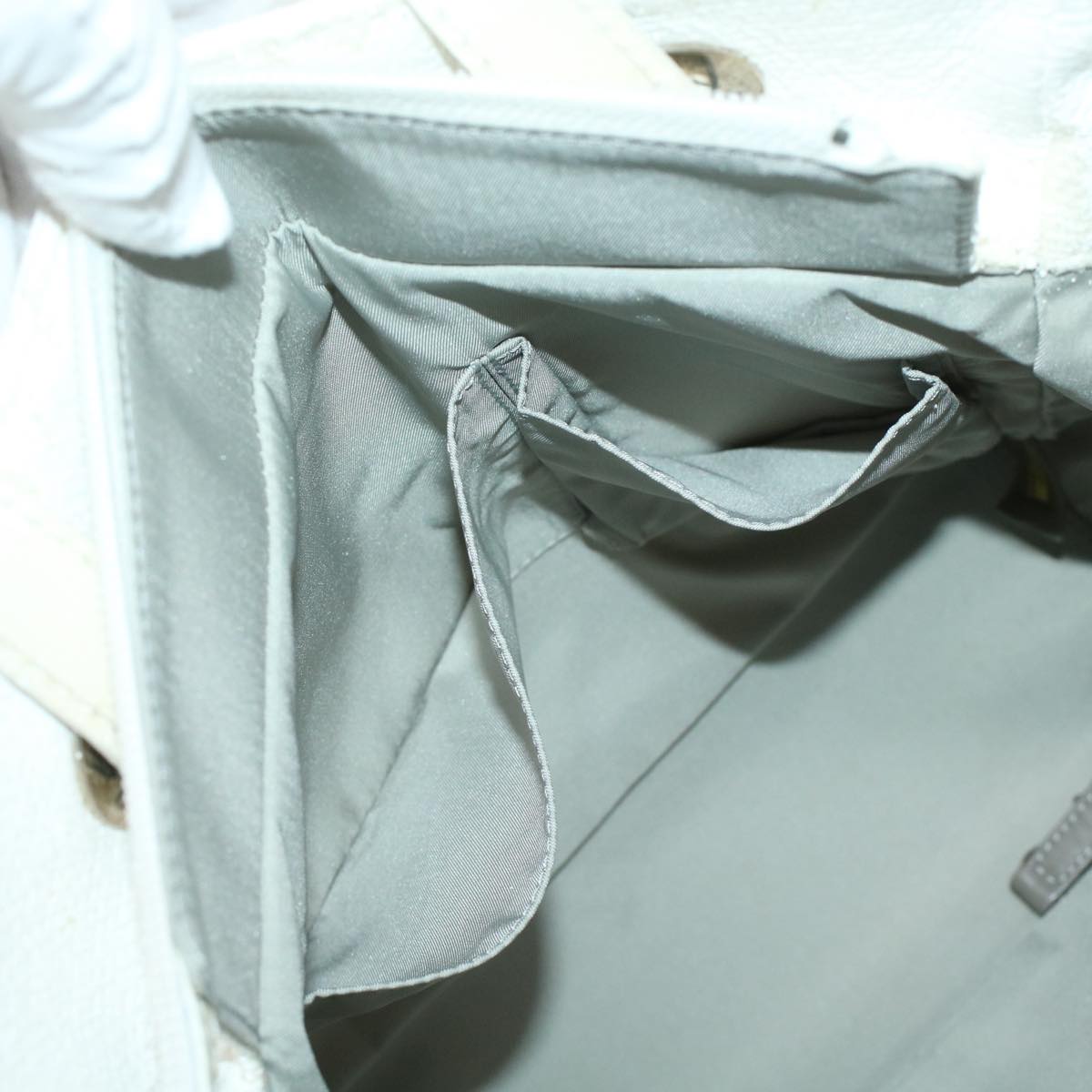 CHANEL Shoulder Bag Coated Canvas White CC ar9716