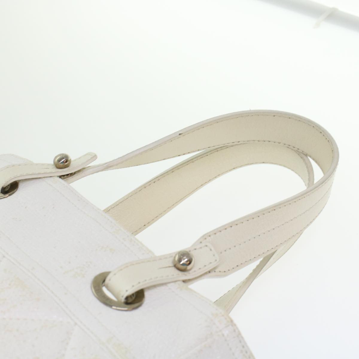 CHANEL Shoulder Bag Coated Canvas White CC ar9716