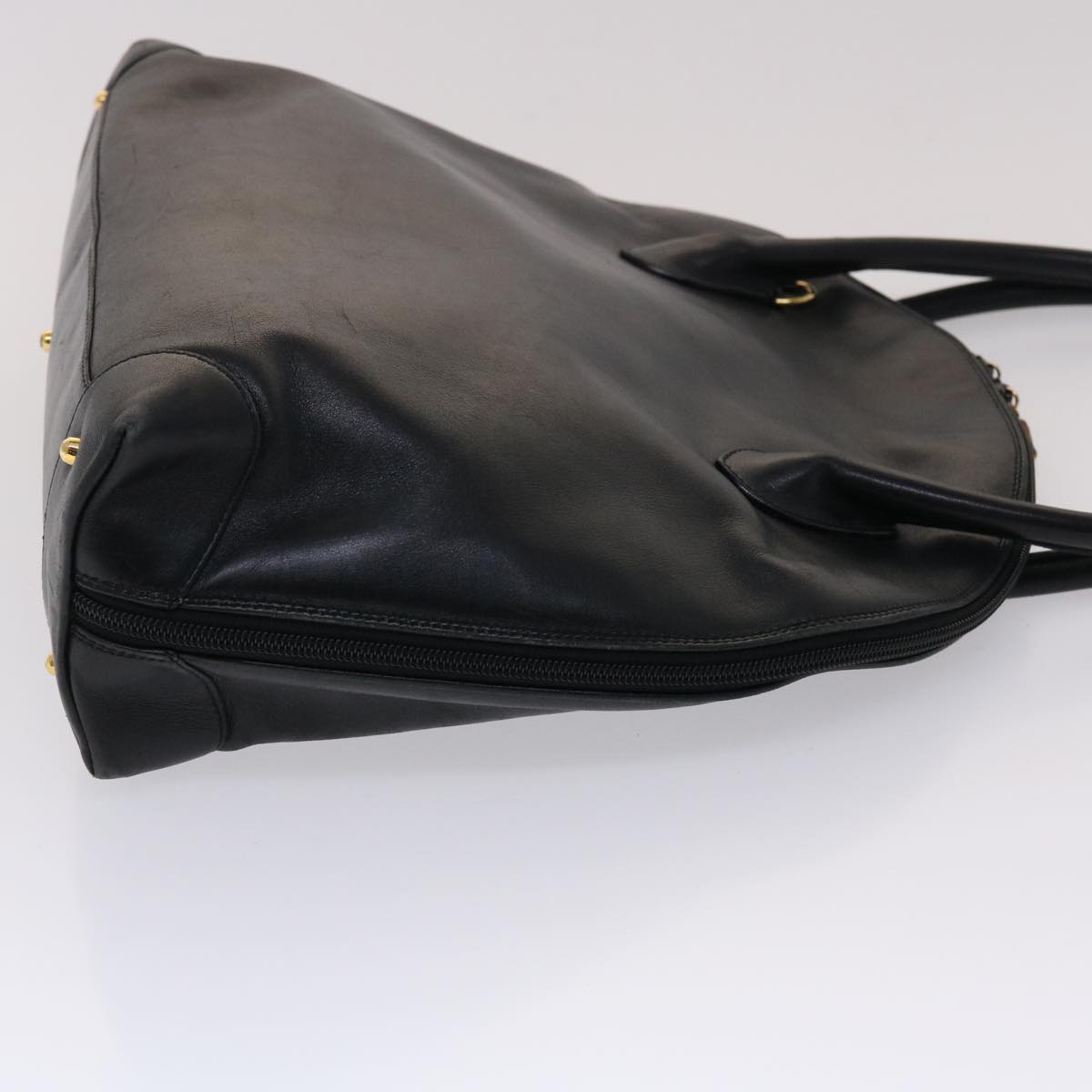 GUCCI Bamboo Shoulder Bag Leather Black ar9933
