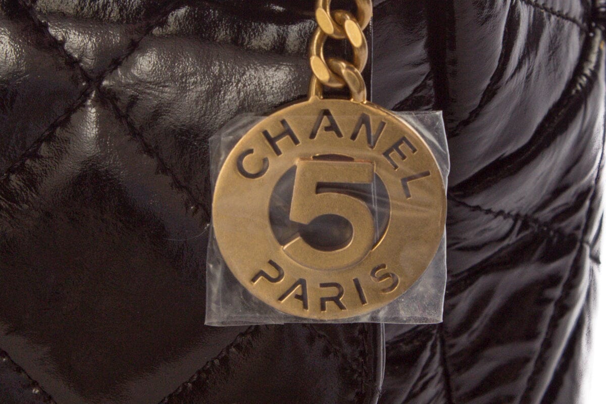 Chanel Black CC diamond Quilted Bowling GHW Handbag ( 2023 Cruise)