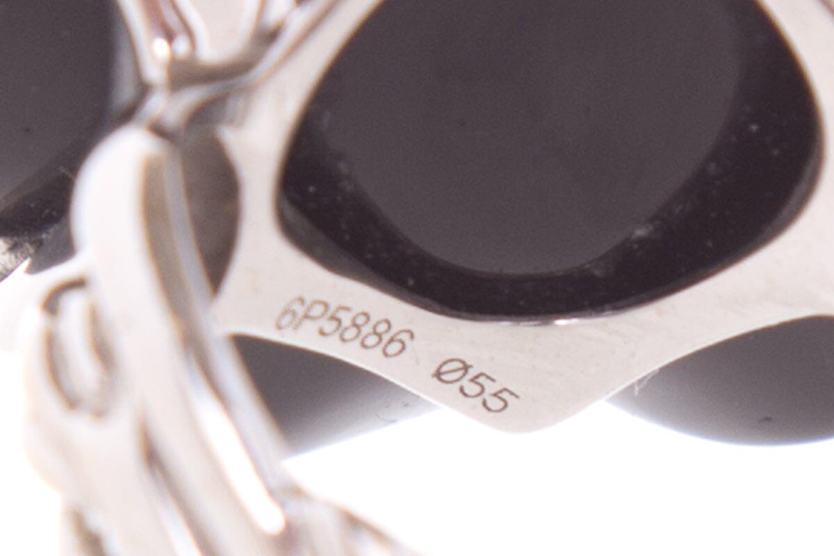 Chanel 18k White Gold & Black Onyx Camelia Ring