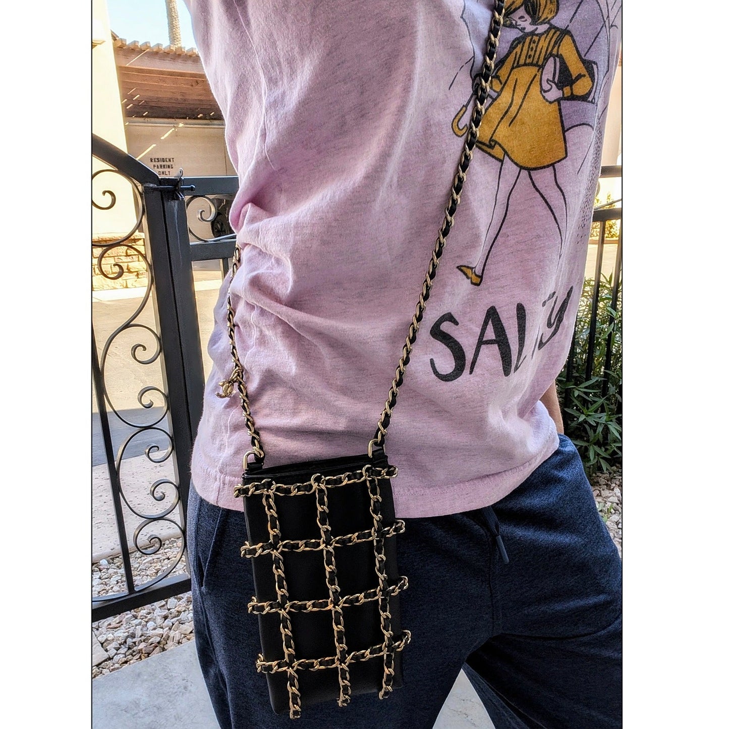 Chanel Black Calfskin Tech Me Out Crossbody Phone Holder