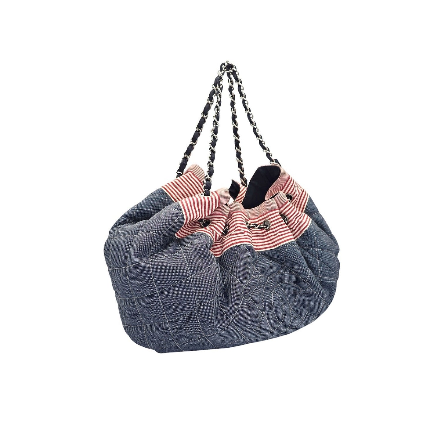 Chanel Vintage Denim Coco Cabas Drawstring Tote