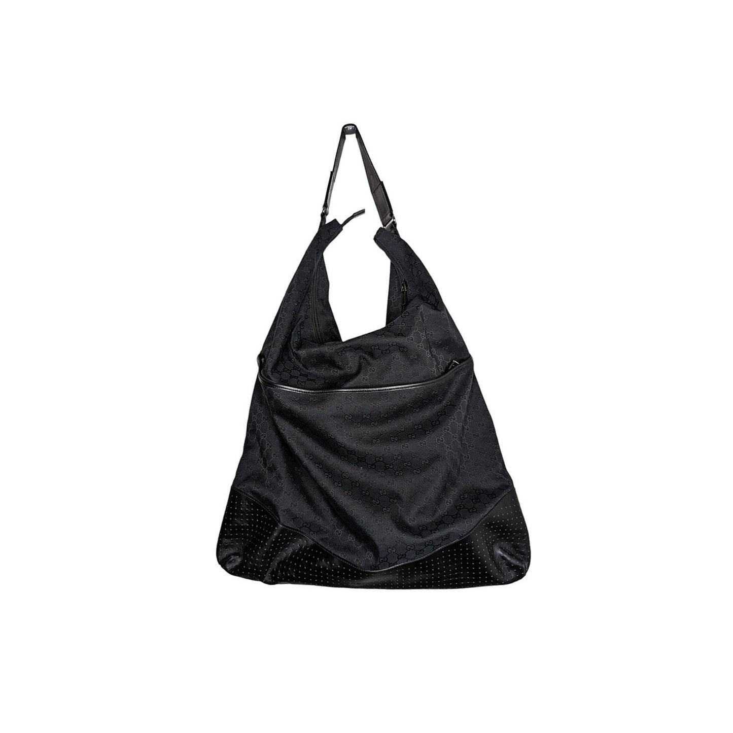 Gucci Black Nylon GG Monogram Garment Hobo