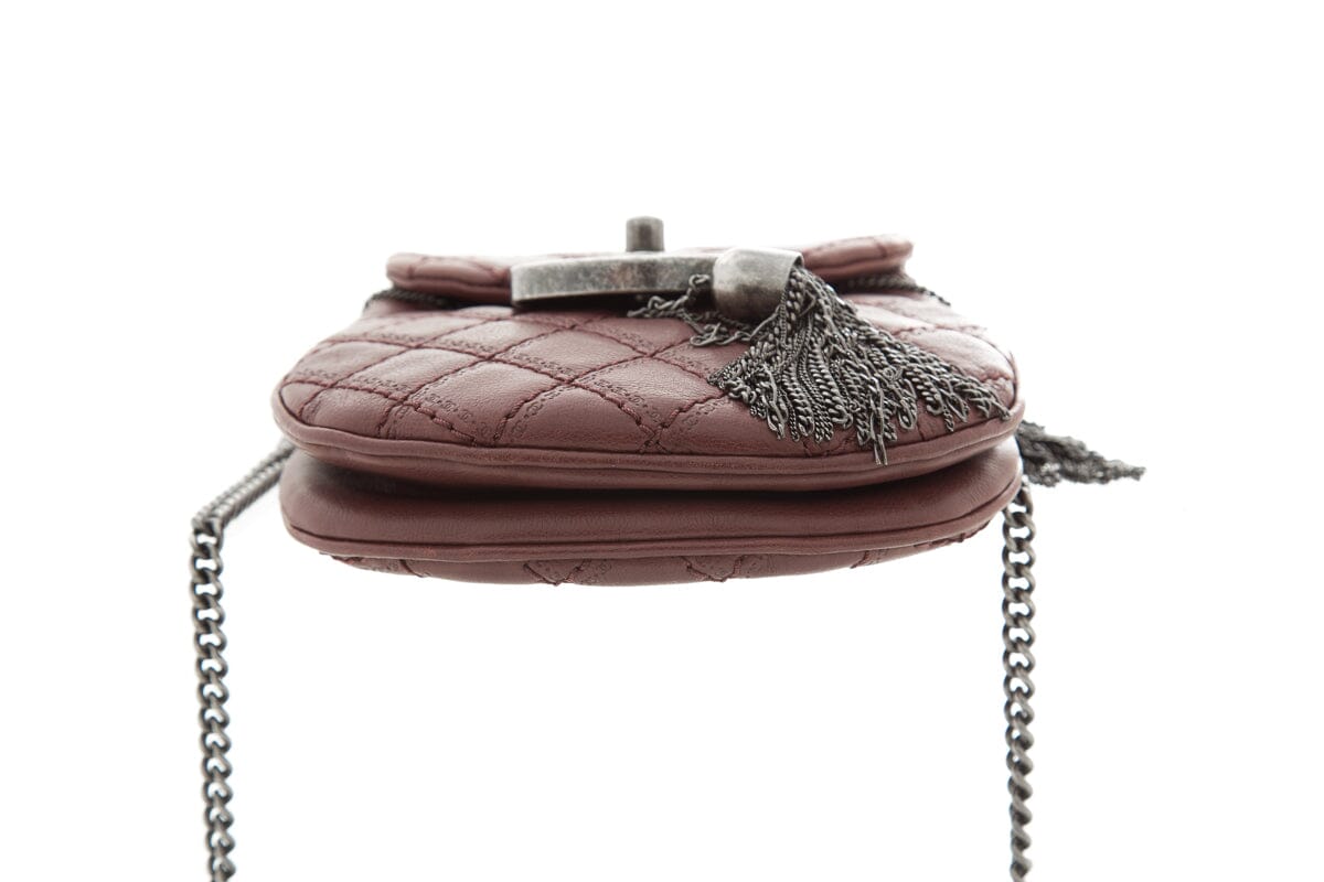 Chanel 2013 Paris-Edinburgh "Coco Sporran" Burgundy Quilted Lambskin Mini
