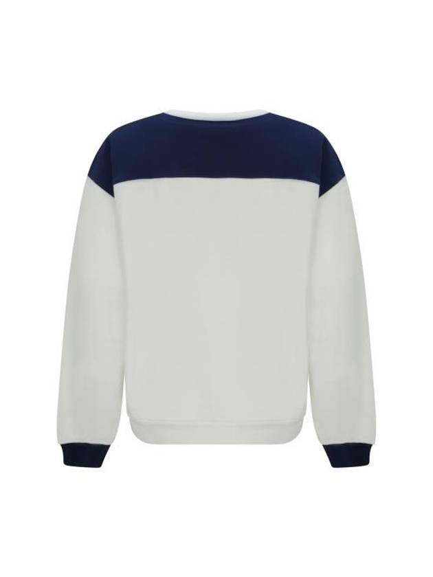 Gucci 1921 Logo Print Cotton Jersey Sweatshirt Ivory Blue