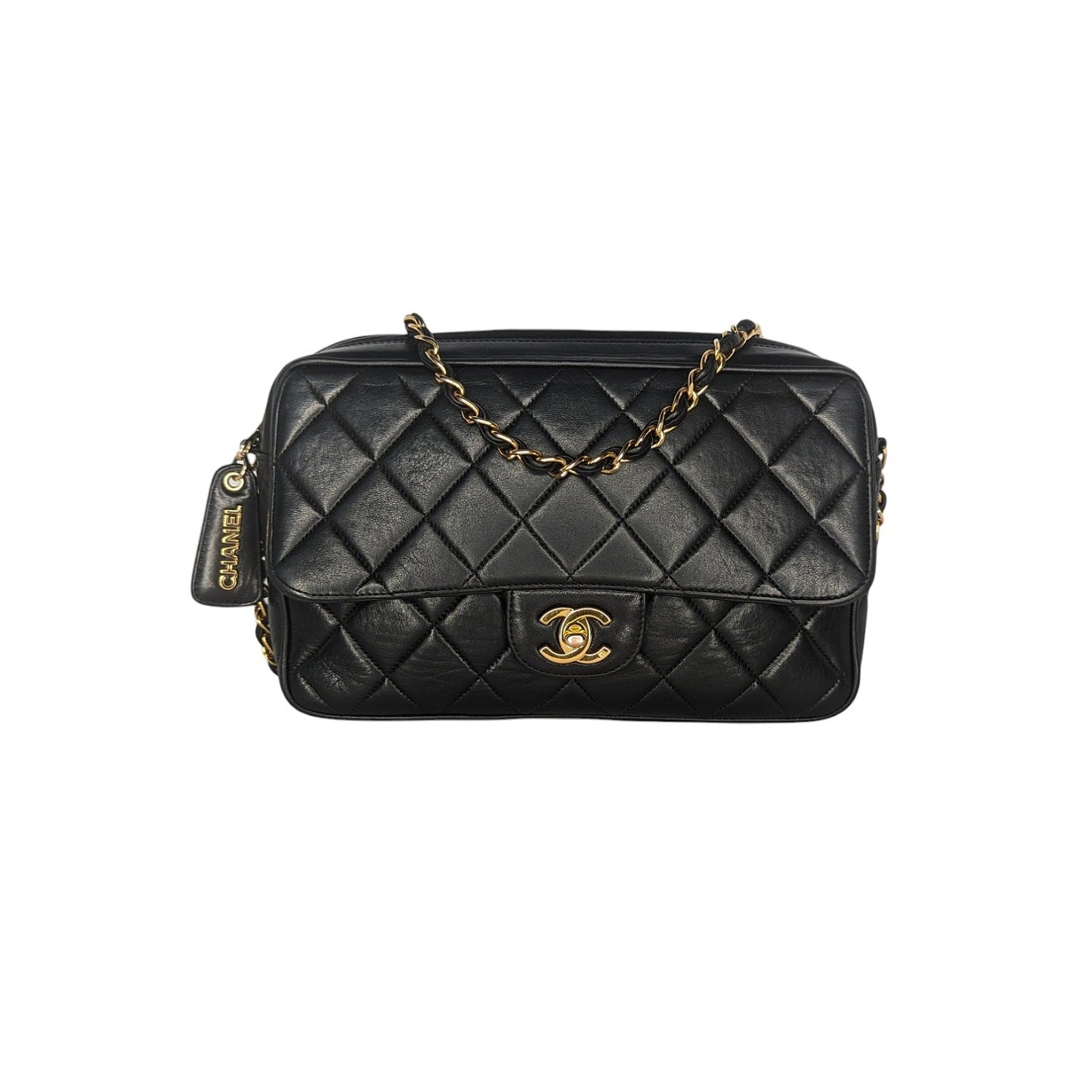 Chanel Vintage Lambskin Quilted Front Pocket Camera Bag