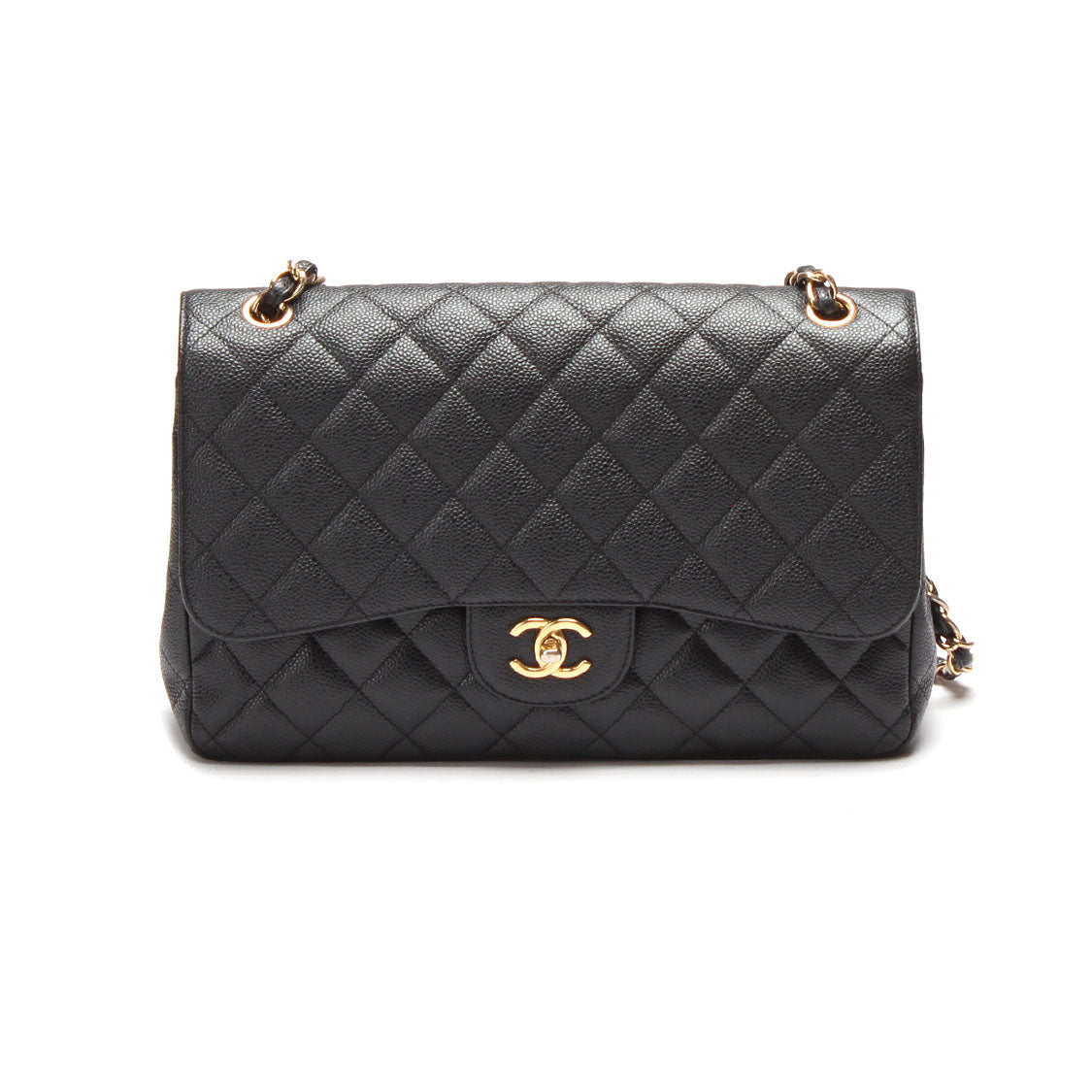 Chanel Caviar Jumbo Classic Double Flap Bag Leather Shoulder Bag in Great Condition