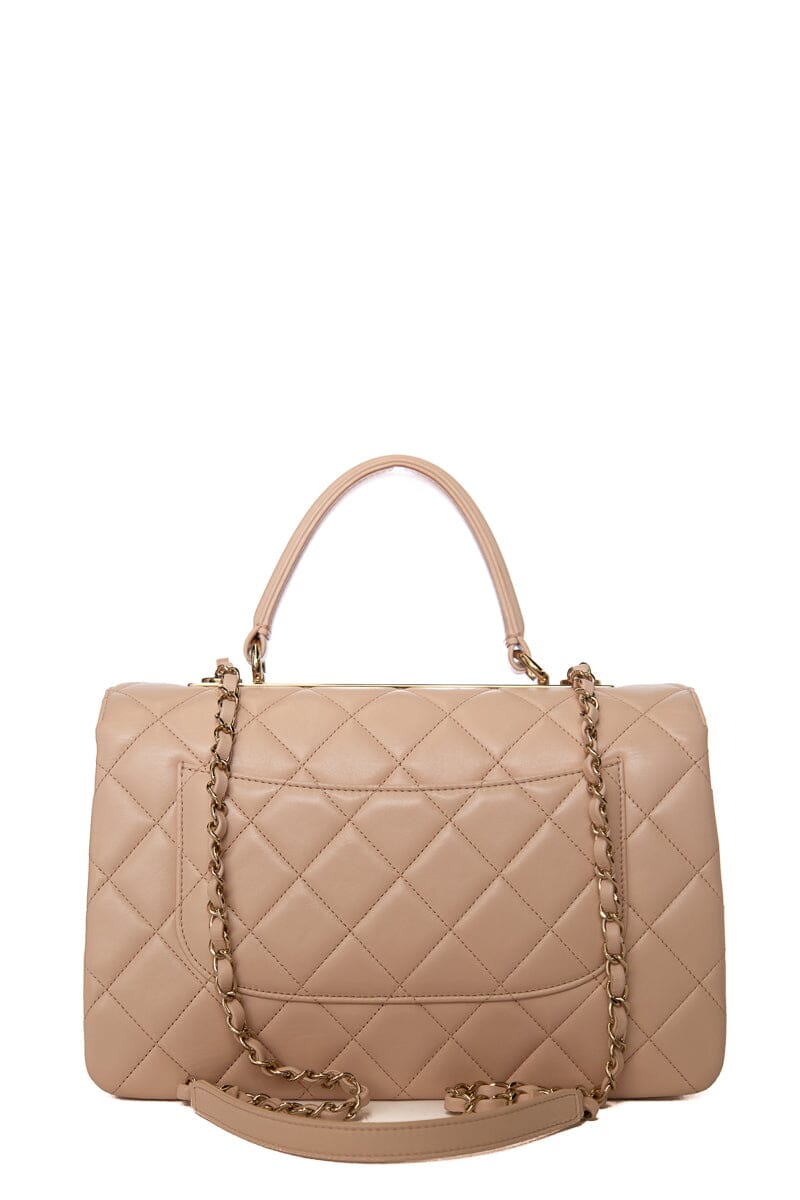 Chanel Blush Lambskin "Trendy" Handbag W/ Gold HW
