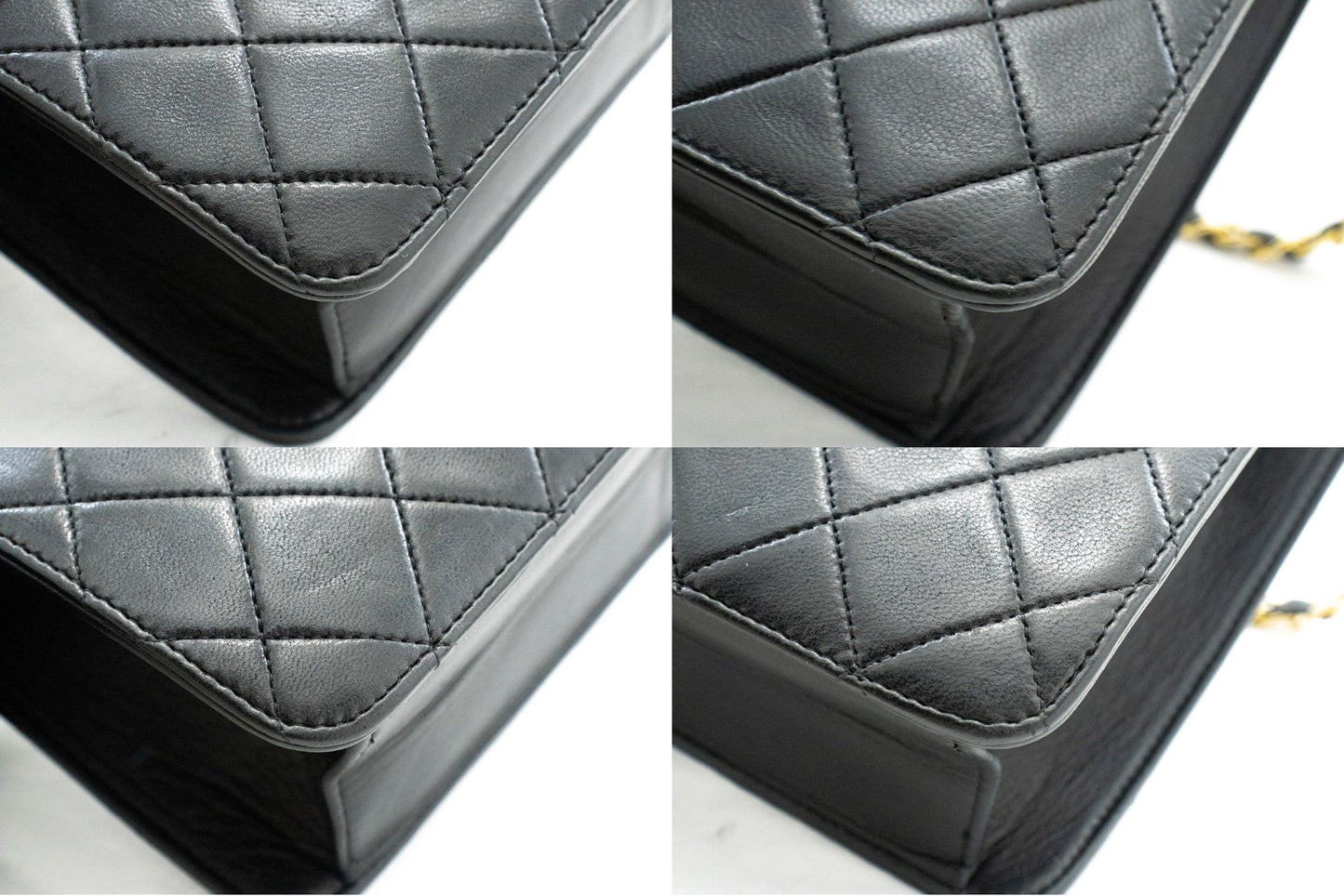 CHANEL Chain Shoulder Bag Clutch Black Quilted Flap Lambskin Purse k14