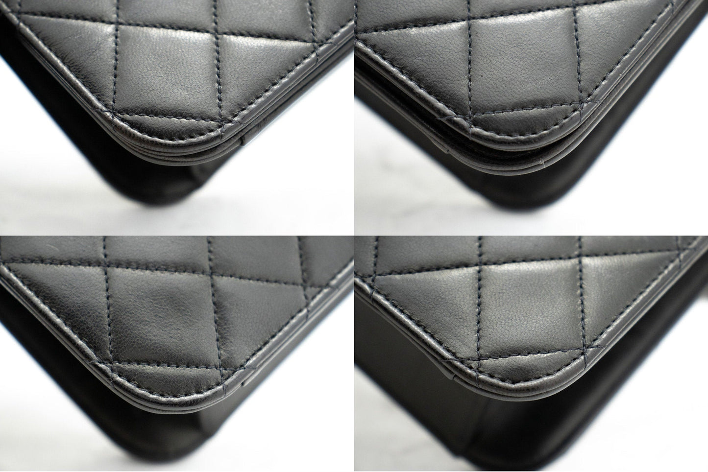 CHANEL Full Flap Chain Shoulder Bag Clutch Black Quilted Lambskin k82