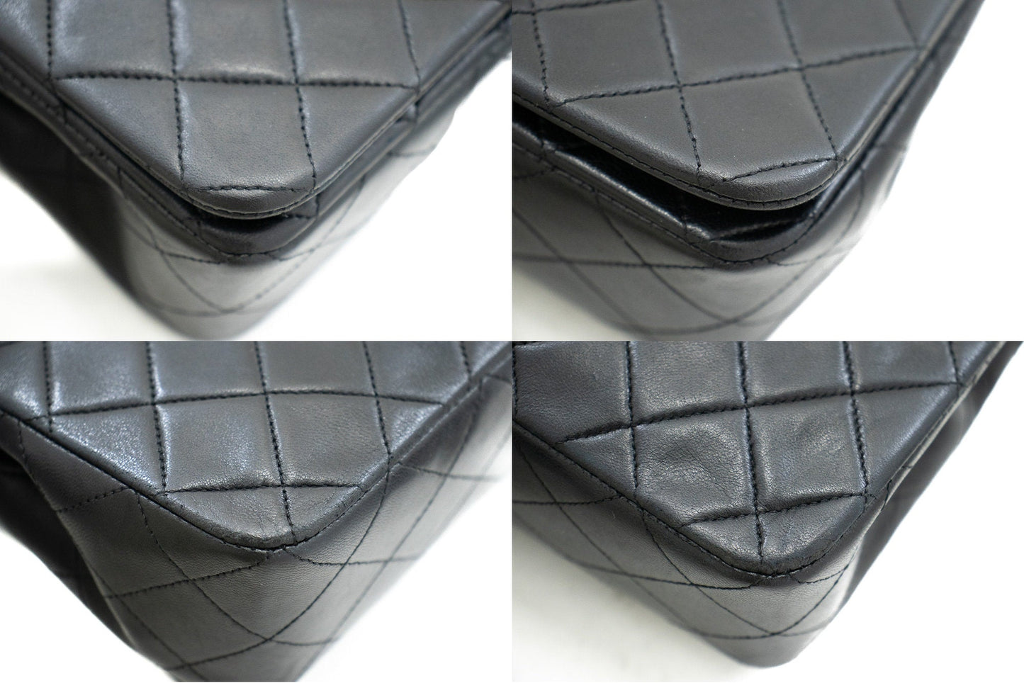 CHANEL Full Flap Chain Shoulder Bag Black Quilted Lambskin Leather j95