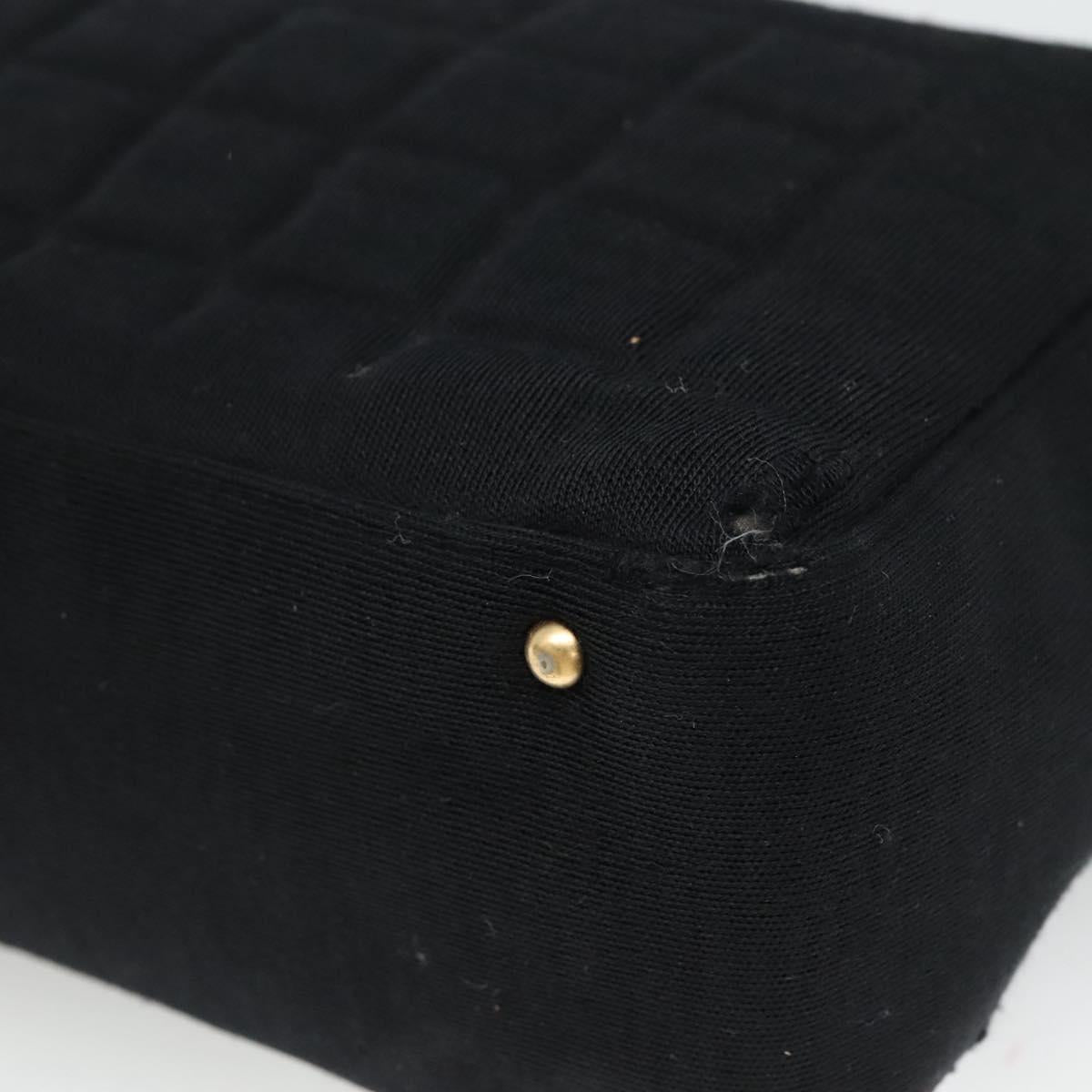 CHANEL Choco Bar line Shoulder Bag Canvas Black CC BA034